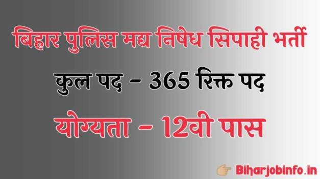 Bihar Alcohol Prohibition Constable Bharti