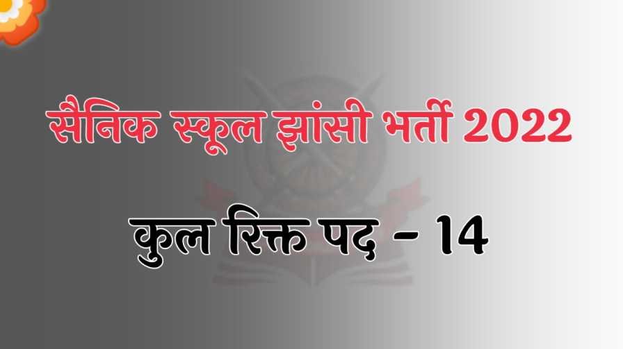 Sainik School Jhansi Vacancy